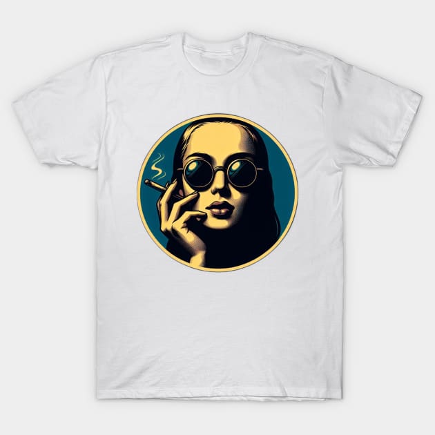 cool stoner girl smoking T-Shirt by Anthony88